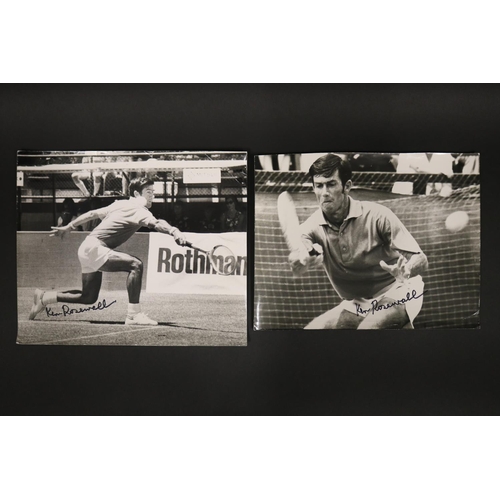 1165 - Large black and white photographs - action shots of Ken Rosewall, approx 35cm x 24cm & others. Prove... 