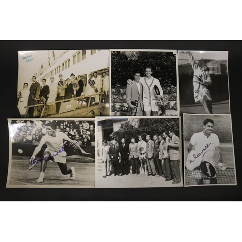 1169 - Assortment of photographs to include Ken Rosewall and Tony Trabert (USA) at Roland Garros, Paris 195... 