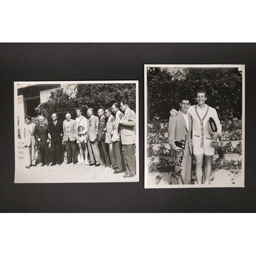 1169 - Assortment of photographs to include Ken Rosewall and Tony Trabert (USA) at Roland Garros, Paris 195... 