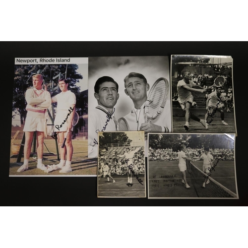 1179 - Collection of signed photographs with Lew Hoad, approx 29.5cm x 21cm & smaller. Provenance: Ken Rose... 