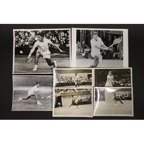 1181 - An array of photos of Ken Rosewall in action, by Ed Fernberger, approx 20.5cm x 25.5cm & smaller. Pr... 