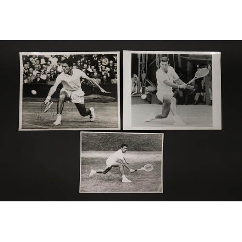 1181 - An array of photos of Ken Rosewall in action, by Ed Fernberger, approx 20.5cm x 25.5cm & smaller. Pr... 