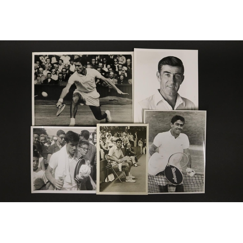 1182 - An array of photos of Ken Rosewall in action and courtside, by Max Peter Haas, approx 20.5cm x 25.5c... 