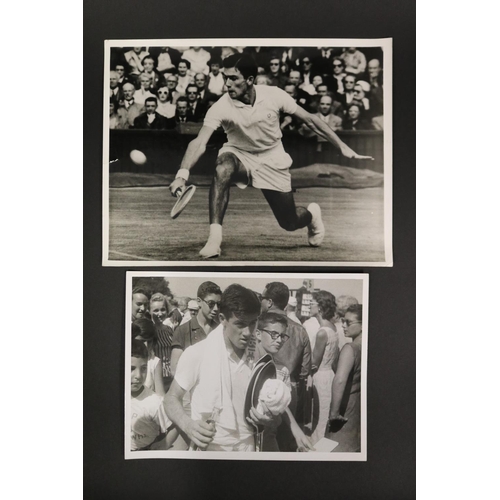 1182 - An array of photos of Ken Rosewall in action and courtside, by Max Peter Haas, approx 20.5cm x 25.5c... 