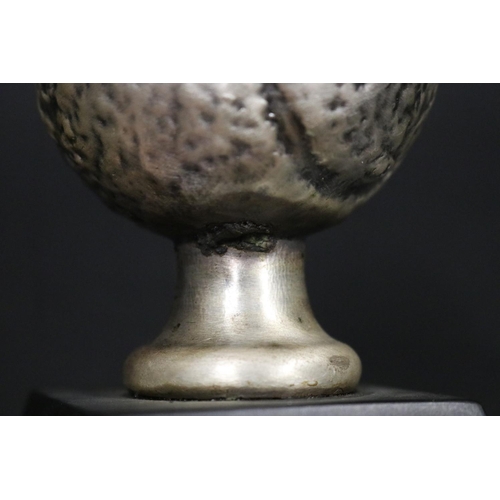 1173 - Tennis ball tennis trophy. Inscribed Aetna World Cup 1975 Ken Rosewall. Approx 15cm H including stan... 