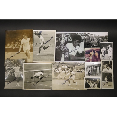 1186 - Forest Hills New York Pro Finals 1965? Wimbledon etc, see verso, Mostly signed by Ken, approx 30cm x... 