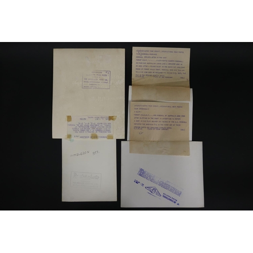 1186 - Forest Hills New York Pro Finals 1965? Wimbledon etc, see verso, Mostly signed by Ken, approx 30cm x... 