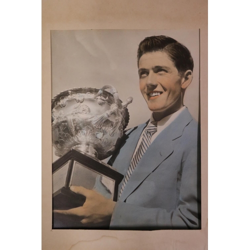 1193 - Coloured photograph of Ken Rosewall Australian Trophy Jan 1953, Kooyong Melbourne, for The Angus, ap... 