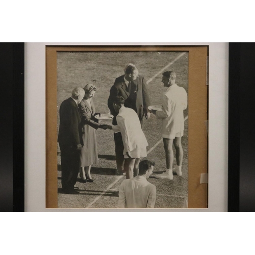 1234 - Photograph - Queen Elizabeth and Duke of Edinburgh at Kooyong, Melbourne Feb 1954, FROM LEFT Sir Nor... 