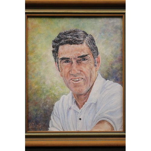 1238 - Ken Rosewall portrait, signed lower left. Approx 28cm x 24cm. Provenance: Ken Rosewall Collection