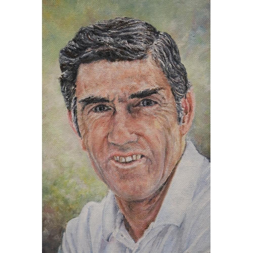 1238 - Ken Rosewall portrait, signed lower left. Approx 28cm x 24cm. Provenance: Ken Rosewall Collection