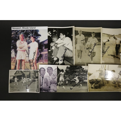 1230 - Collection of signed photographs with Lew Hoad, approx 29.5cm x 20.5cm & smaller. Provenance: Ken Ro... 