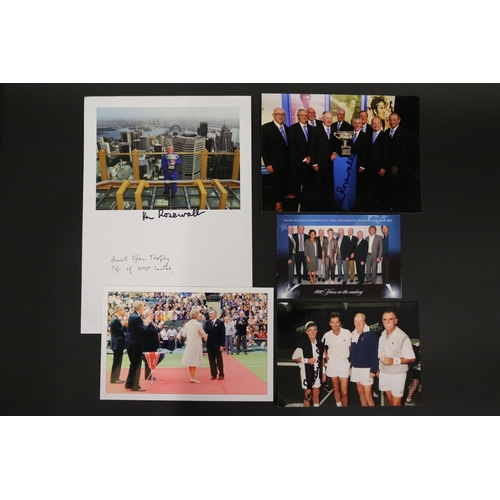 1251 - Photograph of Ken and other famous tennis players from around the world, to include Cliff Drysdale, ... 