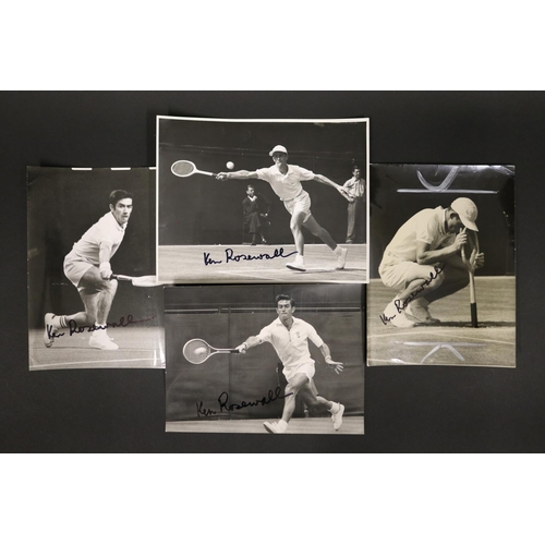 1252 - Black and white photographs Ken Rosewall at Wimbledon 1953, photo by Le-Roye Productions, Kent, Rose... 