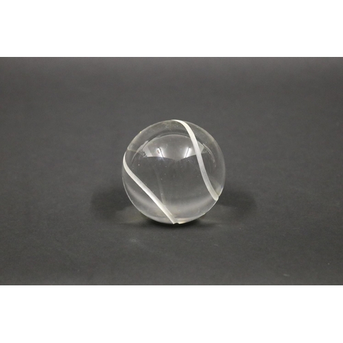 1309 - Tiffany & Co. Crystal Tennis Ball Paperweight. Approx 7cm Dia. Provenance: Ken Rosewall Collection