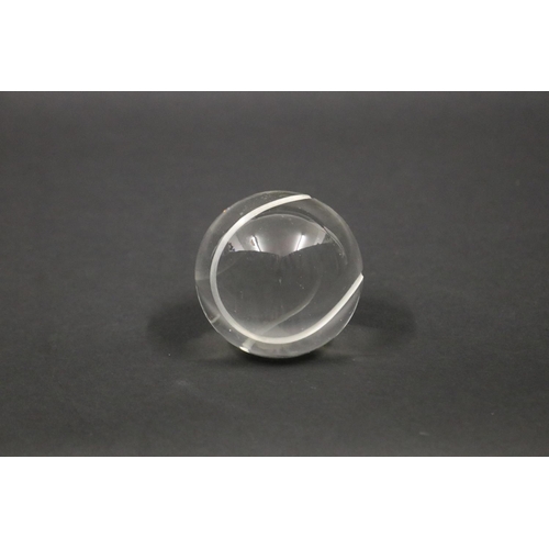 1309 - Tiffany & Co. Crystal Tennis Ball Paperweight. Approx 7cm Dia. Provenance: Ken Rosewall Collection