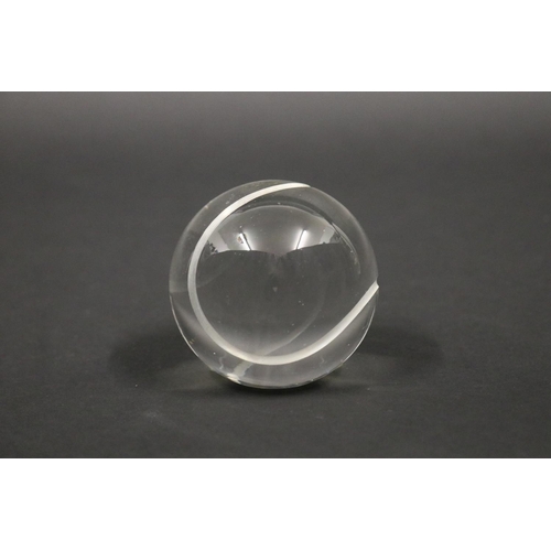 1309 - Tiffany & Co. Crystal Tennis Ball Paperweight. Approx 7cm Dia. Provenance: Ken Rosewall Collection