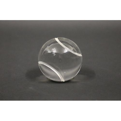 1309 - Tiffany & Co. Crystal Tennis Ball Paperweight. Approx 7cm Dia. Provenance: Ken Rosewall Collection