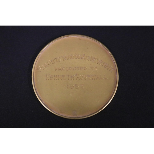 1364 - THE C.HUBERT H.PARRY MEMORIAL MEDAL FOR OUTSTANDING ACHIEVEMENT PRESENTED TO KENNETH ROSEWALL 1953, ... 