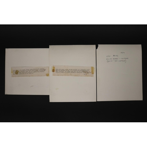 1263 - Black and white photographs at Universal Pictures, see verso, both signed by Ken, approx 25cm x 21cm... 