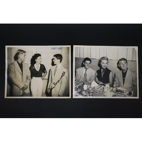 1266 - Black and white Movie Studio photographs, Ken Rosewall, Sally Forrest and Lew Hoad and Lew Hoad, Ann... 