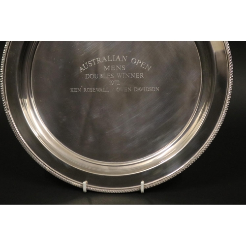 1239 - Australian Open. Tennis trophy. Inscribed, AUSTRALIAN OPEN MENS DOUBLES WINNER 1972 KEN ROSEWALL / O... 