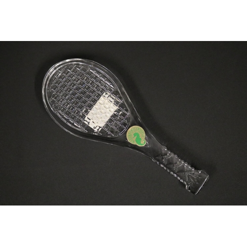 1324 - Waterford crystal tennis racquet. Approx 18cm L. Provenance: Ken Rosewall Collection