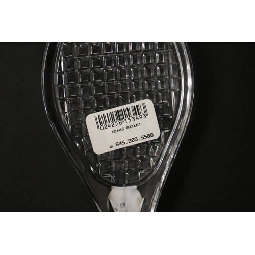 1324 - Waterford crystal tennis racquet. Approx 18cm L. Provenance: Ken Rosewall Collection