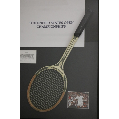 1351 - 1970 US Open Championship winning racquet. Open Championship by Slazenger racquet. Plaque reads US O... 