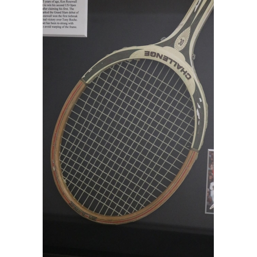 1351 - 1970 US Open Championship winning racquet. Open Championship by Slazenger racquet. Plaque reads US O... 