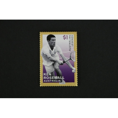 1002 - Large Ken Rosewall Australian Legends stamp, with Australia Post album to include an example of the ... 