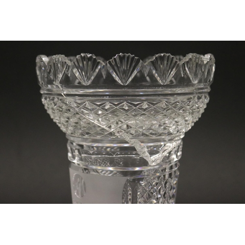 1361 - Cut crystal tennis trophy, marked THRIFTWAY ATP Championship Presented By Great American Insurance C... 