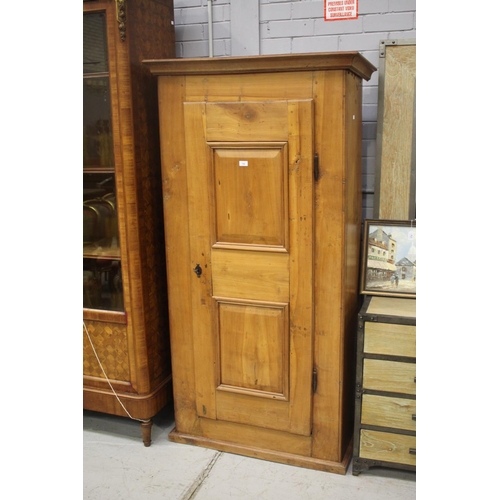 149 - Antique French cherrywood single door armoire, approx 188cm H x 97cm W x 45cm D