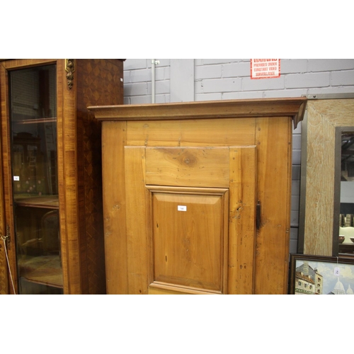 149 - Antique French cherrywood single door armoire, approx 188cm H x 97cm W x 45cm D