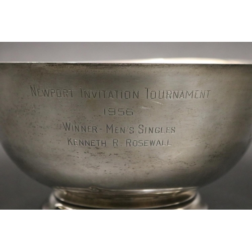 1092 - Tennis trophy. Inscribed, NEWPORT INVITATION TOURNAMENT 1956 WINNER - MEN'S SINGLES KENNETH R.ROSEWA... 
