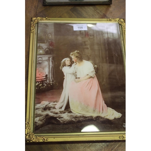 108 - Two framed vintage pictures, approx 30cm x 23cm and smaller (2)