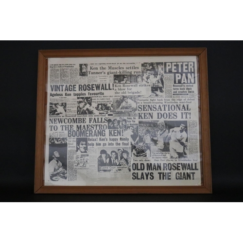 1341 - Framed collage of newspaper headlines 