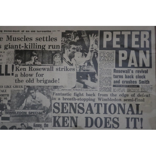 1341 - Framed collage of newspaper headlines 