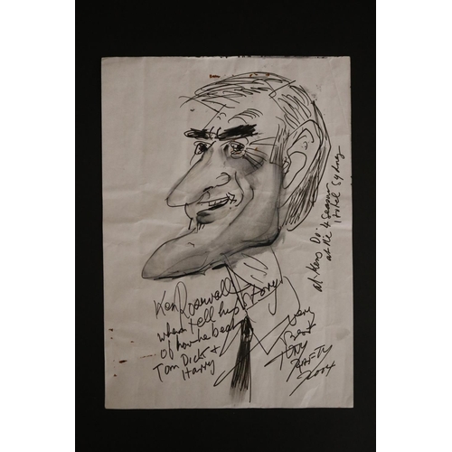 1245 - Caricature by Tony Rafty, when tell his story of how he beats Tom, Dick and Harry at Ken's Do, at th... 