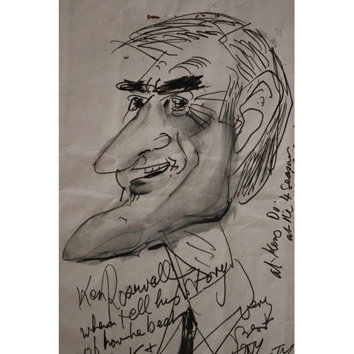 1245 - Caricature by Tony Rafty, when tell his story of how he beats Tom, Dick and Harry at Ken's Do, at th... 