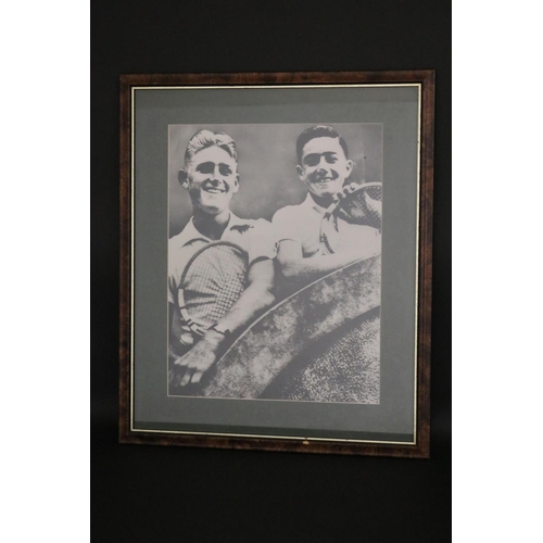 1247 - Framed print of The Tennis Twins Ken Rosewall and Lew Hoad. Approx 47cm x 37cm. Provenance: Ken Rose... 