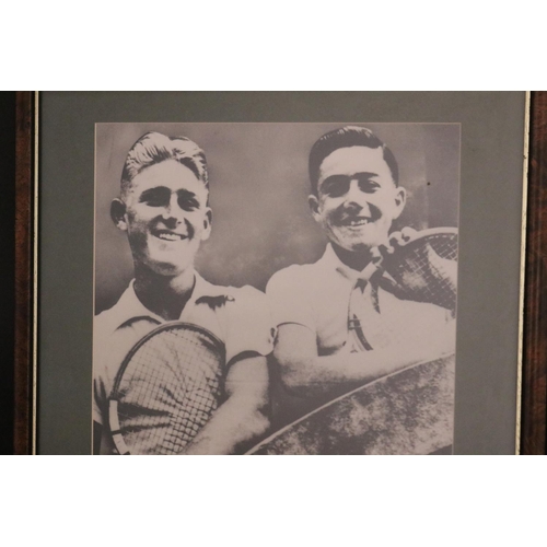 1247 - Framed print of The Tennis Twins Ken Rosewall and Lew Hoad. Approx 47cm x 37cm. Provenance: Ken Rose... 