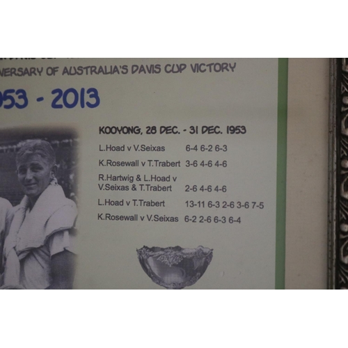 1290 - Framed The Australian Davis Cup Tennis Foundation, Celebrating the 60th Anniversary of Australia's D... 