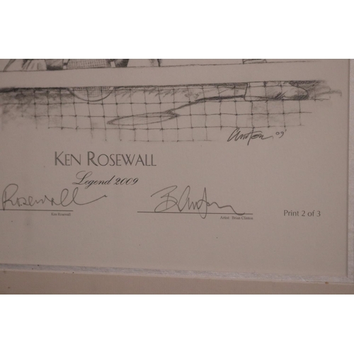 1299 - Ken Rosewall Legend 2009, Sport Australia Hall of Fame, Brian Clinton Print 2 of 3. Approx 47cm x 32... 