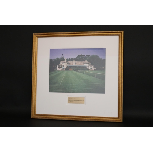 1336 - Framed photograph, panel reads Ken Rosewall - Honorary Member Longwood Cricket Club. Brookline. Mass... 