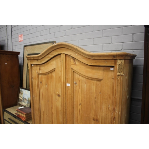 276 - Antique European pine rustic two door armoire, approx, 185cm H x 50cm W x 111cm D