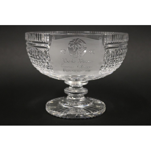 1308 - Cut crystal tennis trophy, marked Roche Resort Tennis Classic Runners-up 1992, Marked Waterford. App... 