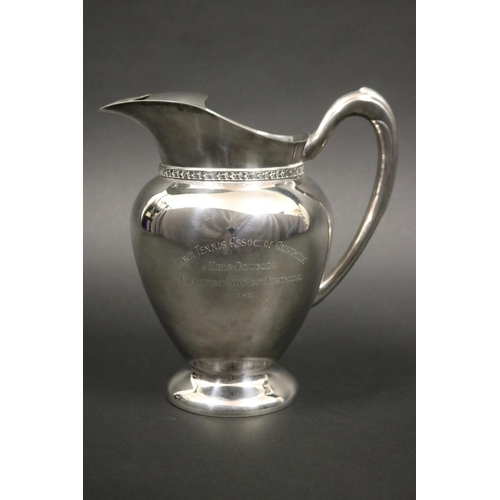 1175 - AUSTRALIAN OPEN. Tennis trophy in the form of a jug. Inscribed, LAWN TENNIS ASSOC. OF AUSTRALIA MENS... 