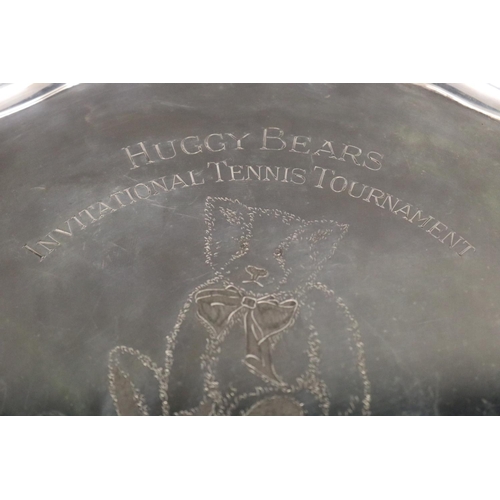 1208 - Tennis trophy. Inscribed HUGGY BEARS INVITATIONAL TENNIS TOURNAMENT CHAMPION 1993 KEN ROSEWALL. Ster... 