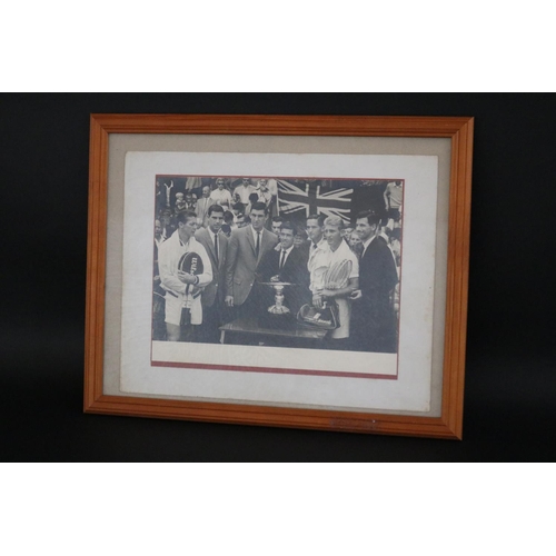 1303 - Framed photograph -From Left, Tony Trabert USA, Butch Buchholz USA, Barry Mackay USA Ken Rosewall, M... 